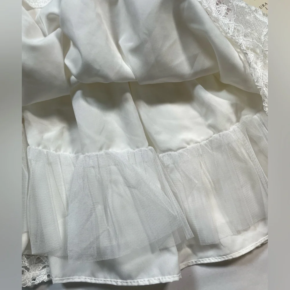 Laura Ashley London Baby Girl's White Floral Lace Ball Gown Dress 12m Easter